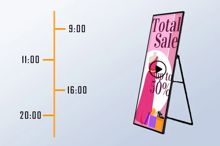 You can set the content on this digital poster in advance, and it can be easily updated when the time comes You can set the content on this digital poster in advance, and it can be easily updated when the time comes